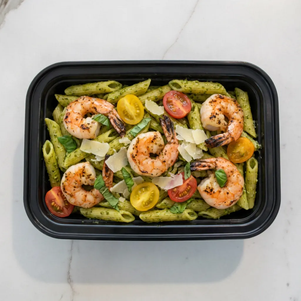 Opción D — Pasta al Pesto con Camarones